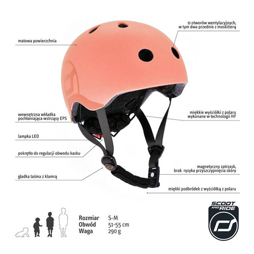 Kask S-M  Peach